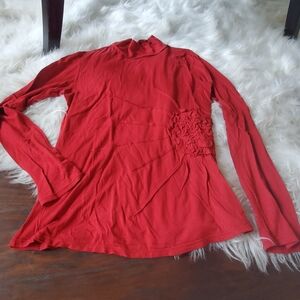 Elegant Red Women's Top - S